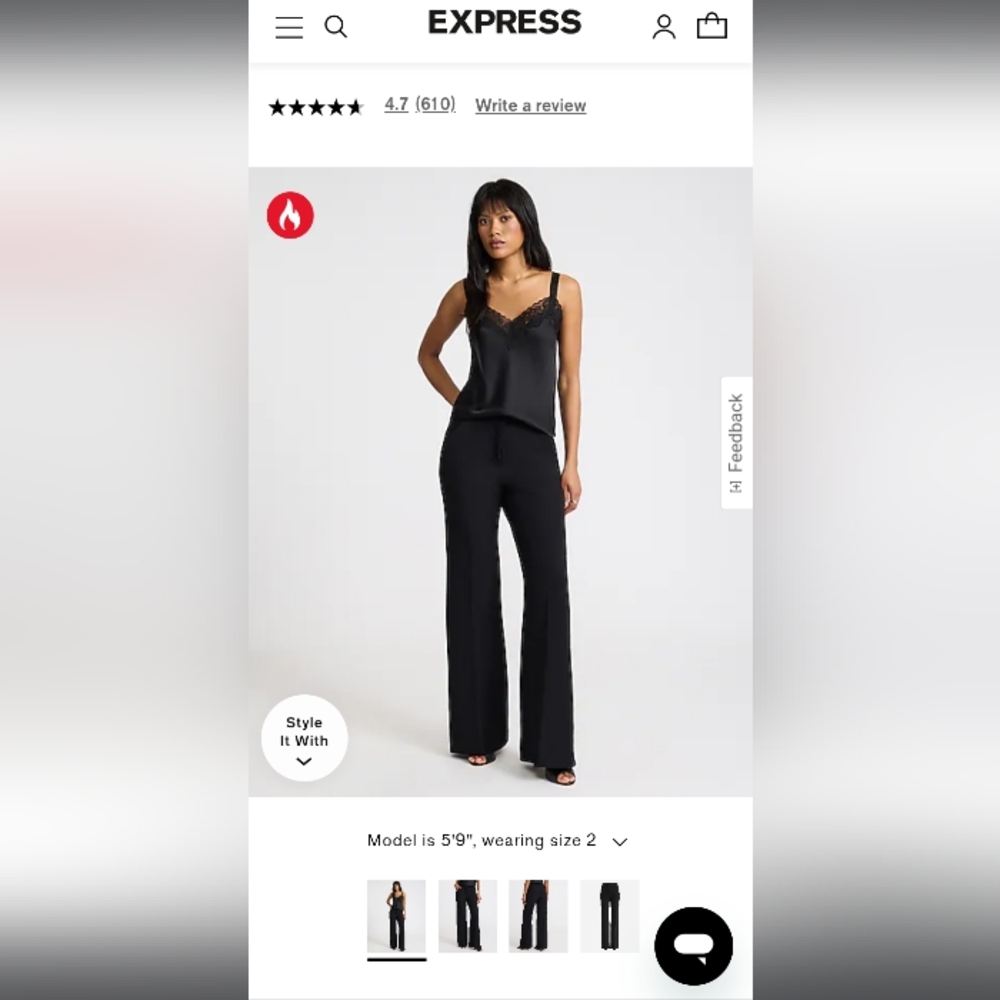 Express Women's Black Wide-Leg Pants